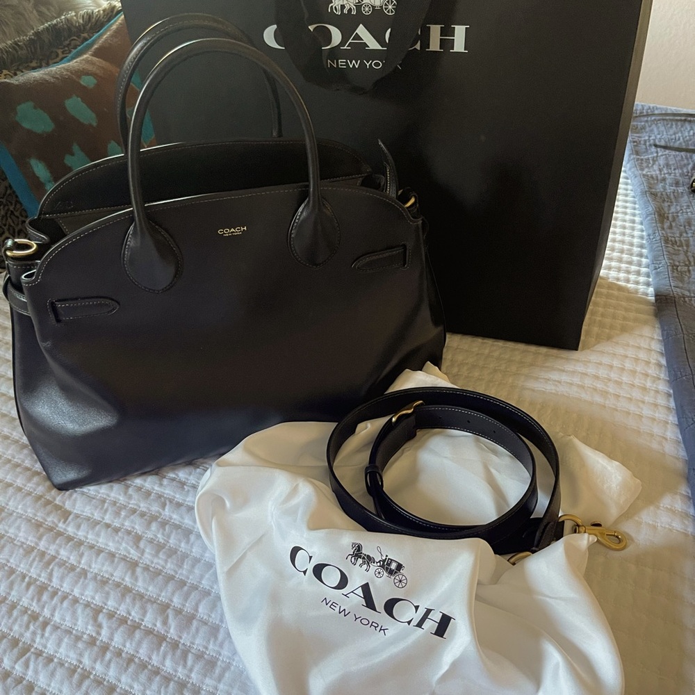 New Coach Black Empire 40 w/Angel Heart organizer
